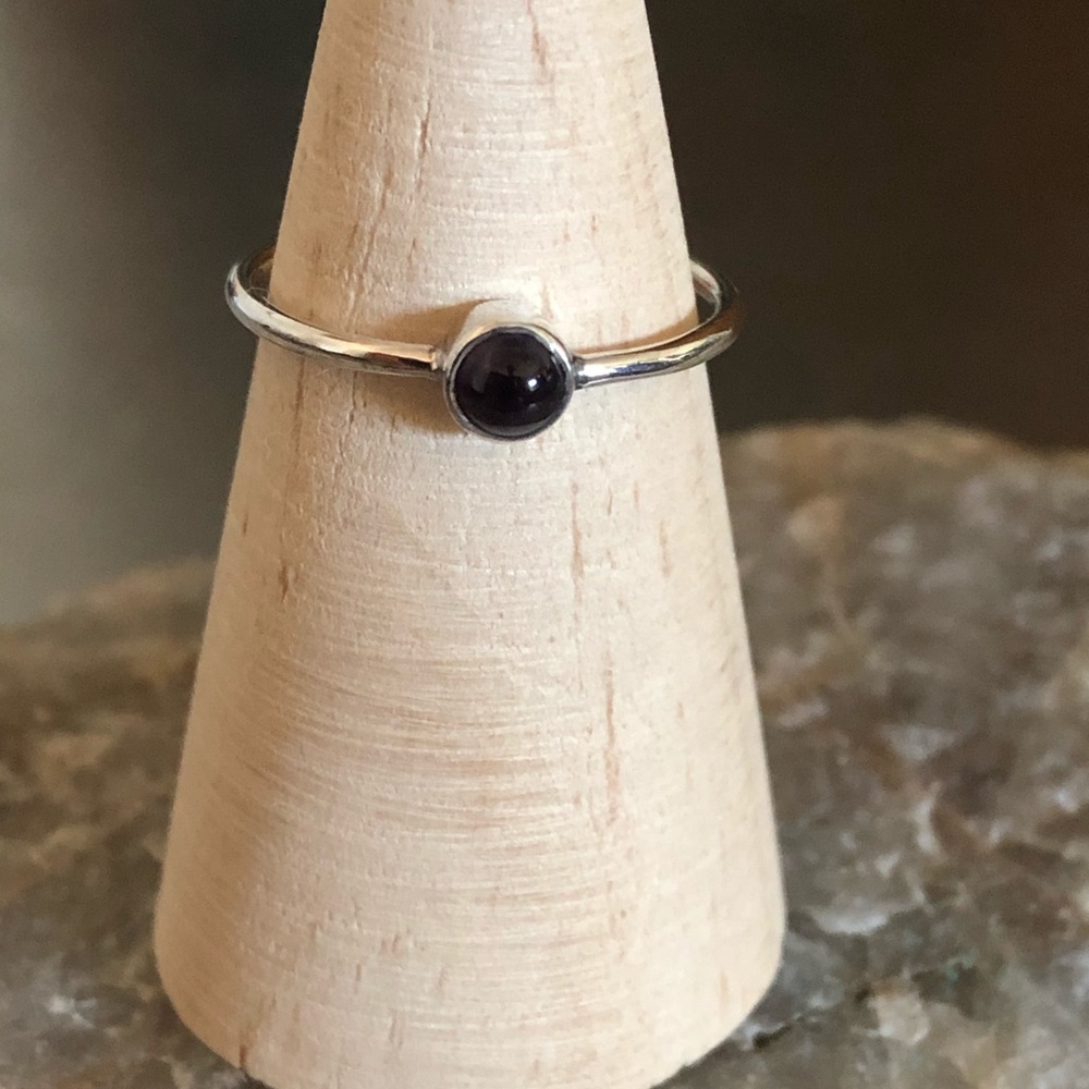 Amethyst and silver stacking ring size 7.5